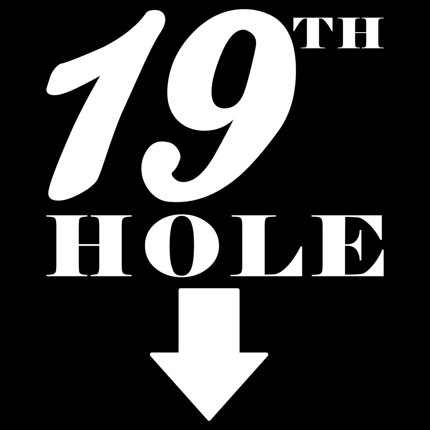 19th Hole - * Print on Back T-shirt in the color: Black - Kaspers Tees
