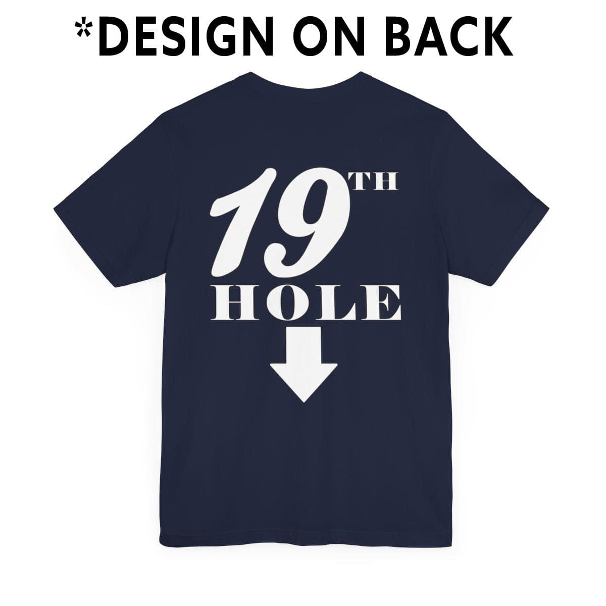 19th Hole - * Print on Back T-shirt in the color: Navy - Kaspers Tees