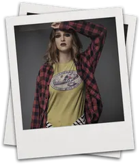 Polaroid of grunge style girl wearing a Kaspers Tee T-shirt