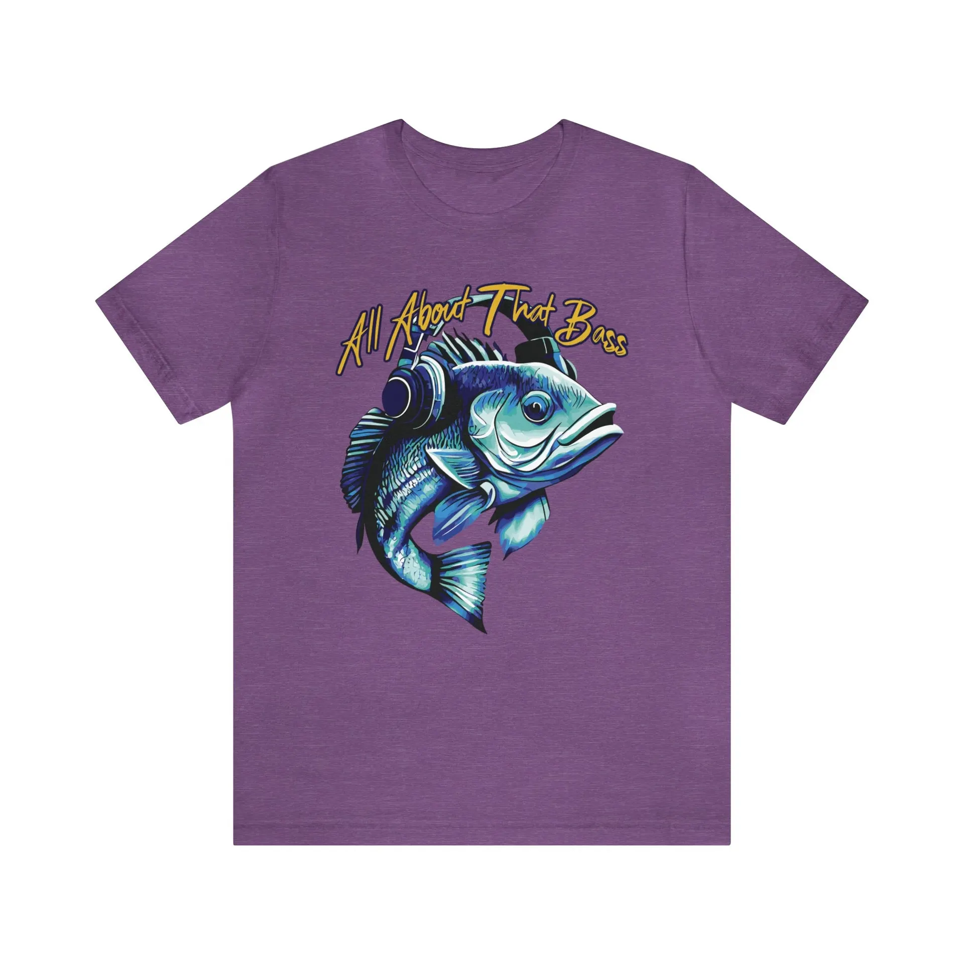 All About That Bass T-shirt in the color: Heather_Team_Purple - Kaspers CuriosiTees