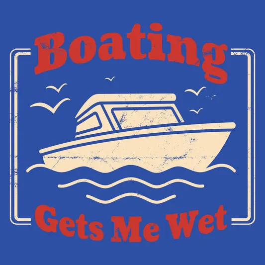 Boating Gets Me Wet T-shirt in the color: Navy - Kaspers CuriosiTees