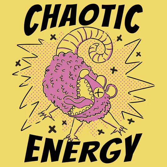 Chaotic Energy T-shirt in the color: Athletic_Heather - Kaspers CuriosiTees