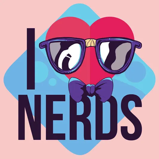 I Love Nerds T-shirt in the color: Pink - Kaspers CuriosiTees