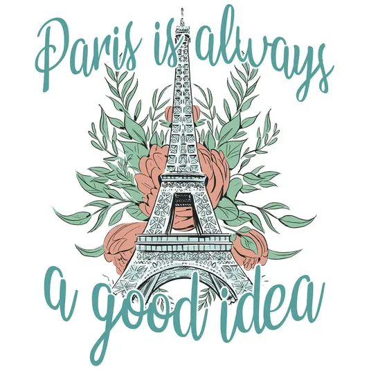 Paris Is Always A Good Idea T-shirt in the color: Heather_Peach - Kaspers CuriosiTees