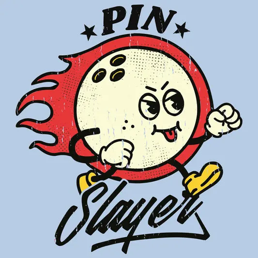Pin Slayer Bowling T-shirt in the color: Athletic_Heather - Kaspers CuriosiTees
