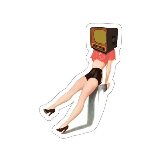 Retro TV Head - 5" Sticker in the color: - Kaspers CuriosiTees