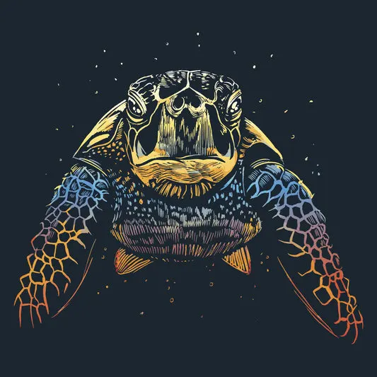 Sea Turtle T-shirt in the color: Black - Kaspers CuriosiTees