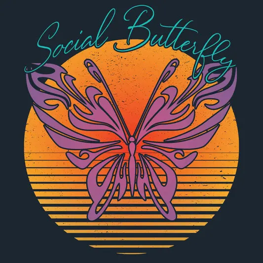 Social Butterfly T-shirt in the color: White - Kaspers CuriosiTees