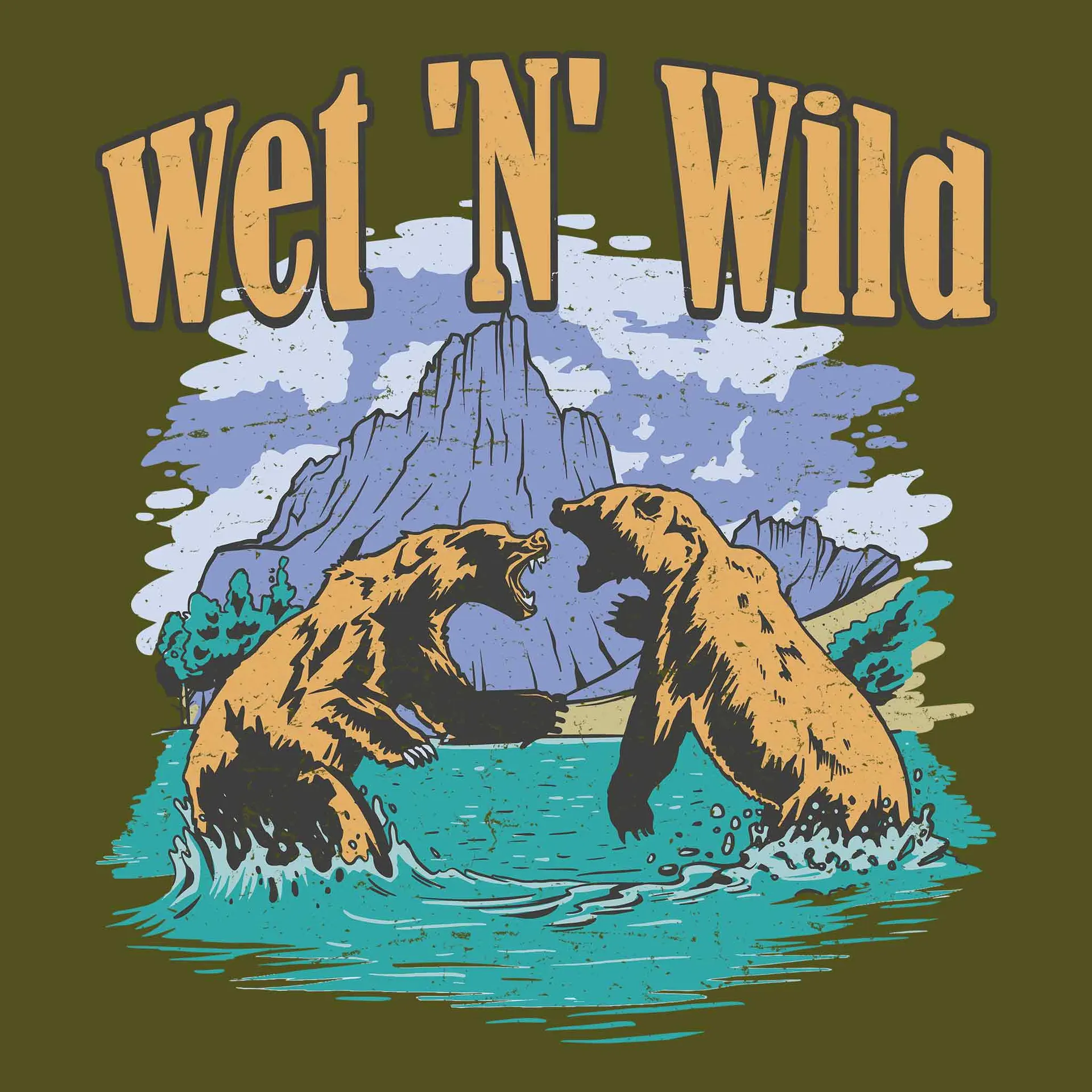 Wet 'N' Wild T-shirt in the color: Navy - Kaspers CuriosiTees