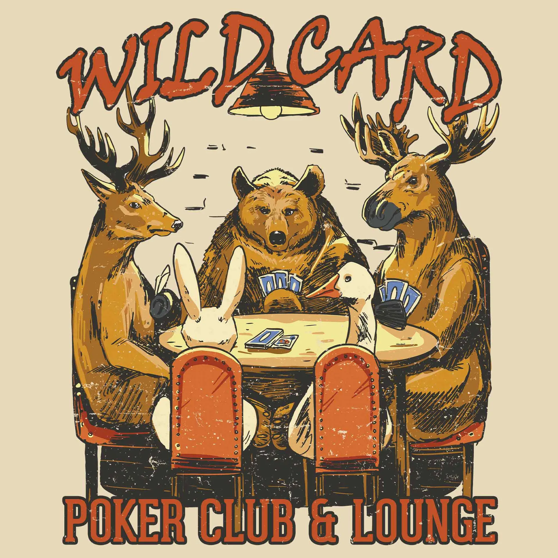 Wild Card Poker Club & Lounge T-shirt in the color: Gold - Kaspers CuriosiTees