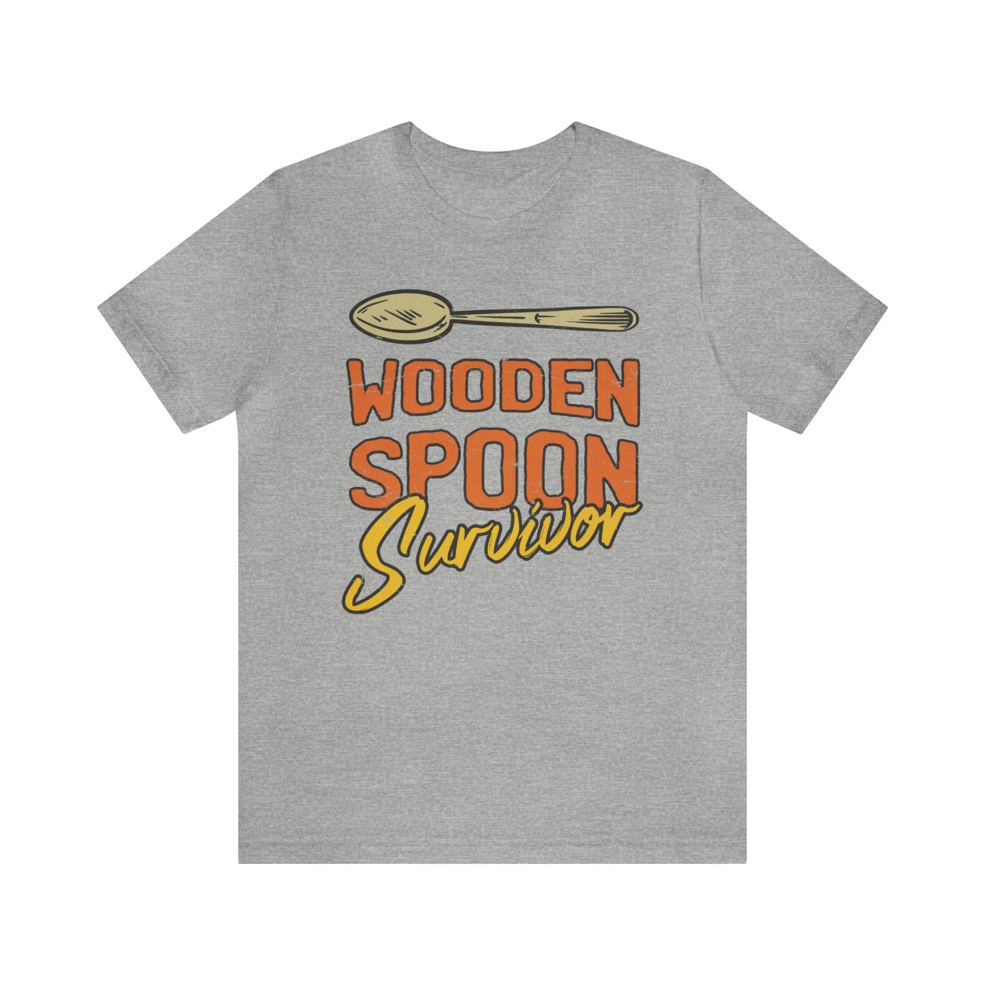 Wooden Spoon Survivor T-shirt in the color: Athletic_Heather - Kaspers CuriosiTees