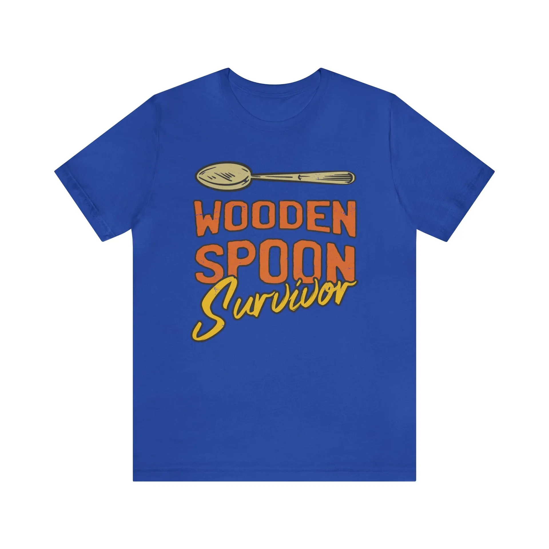 Wooden Spoon Survivor T-shirt in the color: True_Royal - Kaspers CuriosiTees